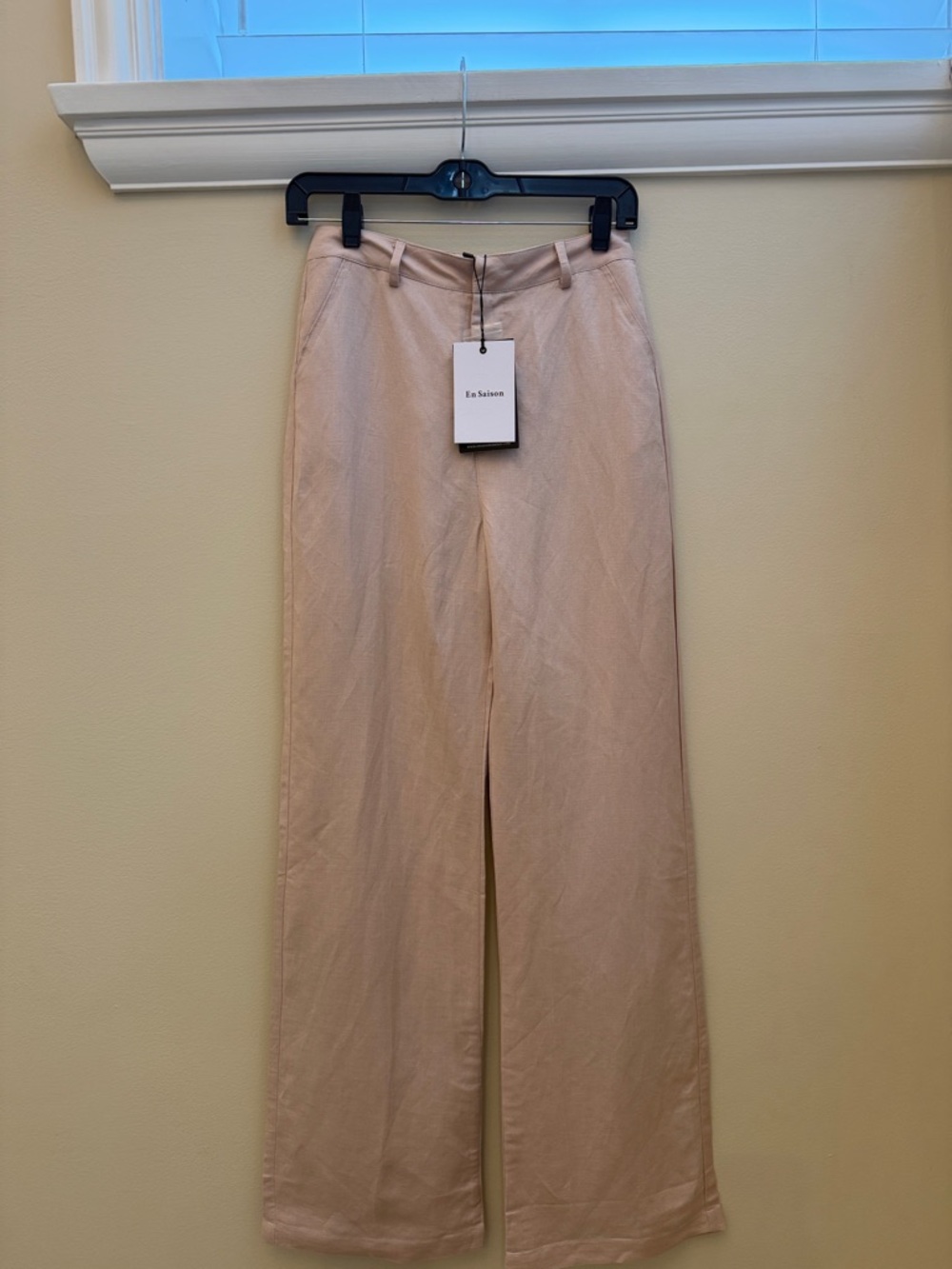 En Saison Blush Pink Wide-Leg Linen Trousers